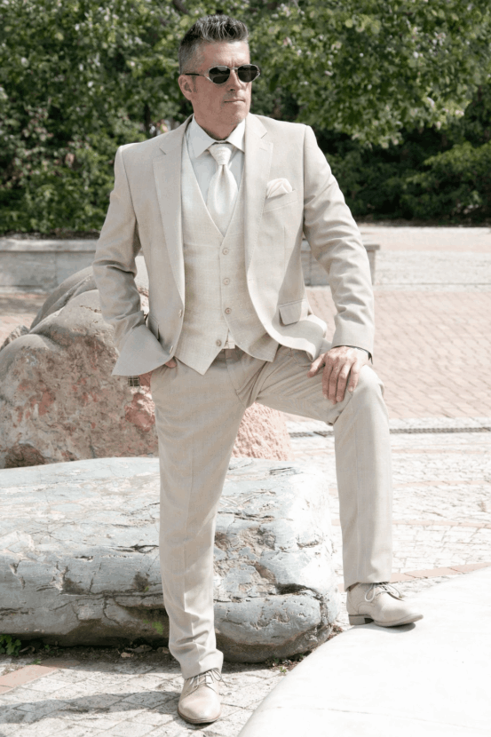 Férfi öltöny mellény szett