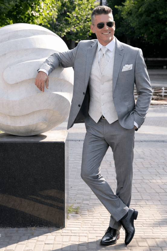 Férfi öltöny mellény szett