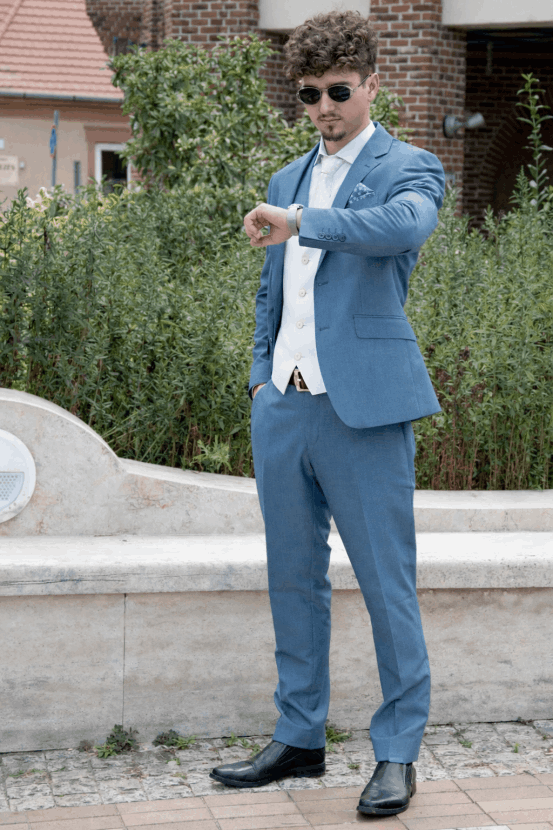 Férfi öltöny mellény szett